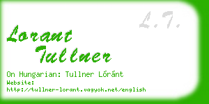 lorant tullner business card